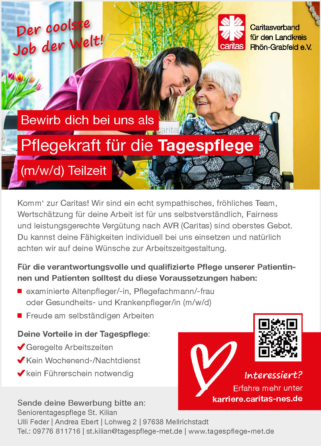 Caritas Jobsuche Pflegekraft fürTagespflege